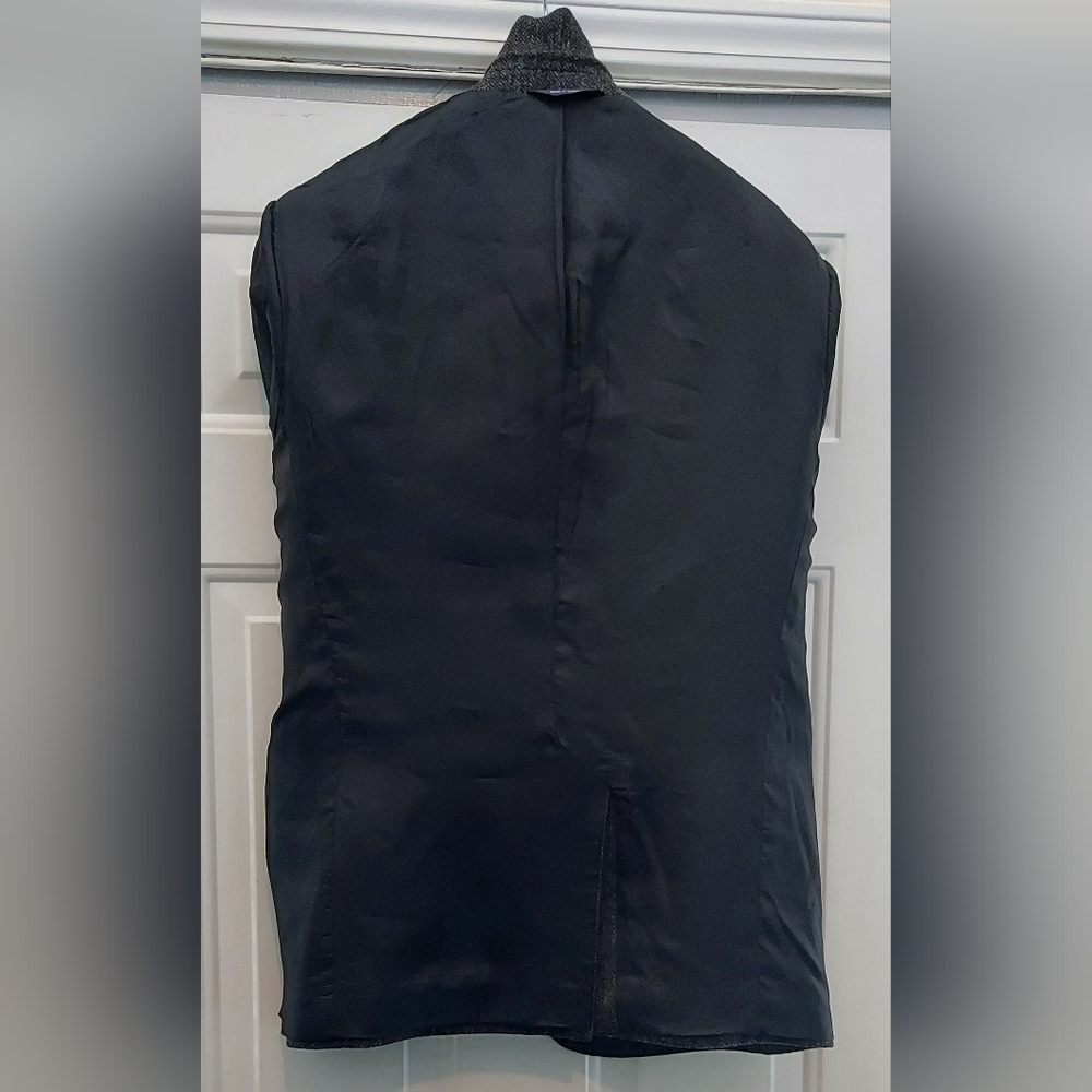 J CREW MEN'S BLACK-GRAY HERRINGBONE WOOL 3-BUTTON TWEED SPORTS JACKET SIZE 40R - Picture 9 of 9
